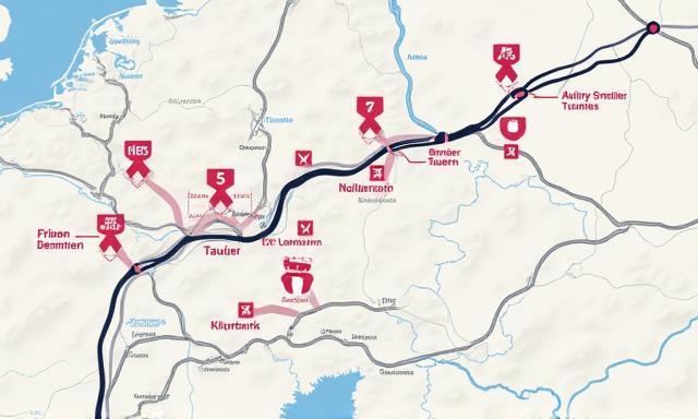 Karte der wichtigsten Mautstraßen & Tunnel in Österreich